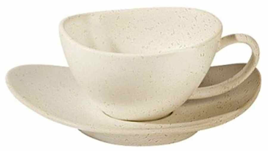 Cuba Crema Flat Cup & Saucer Set by Asa Selection-German-1