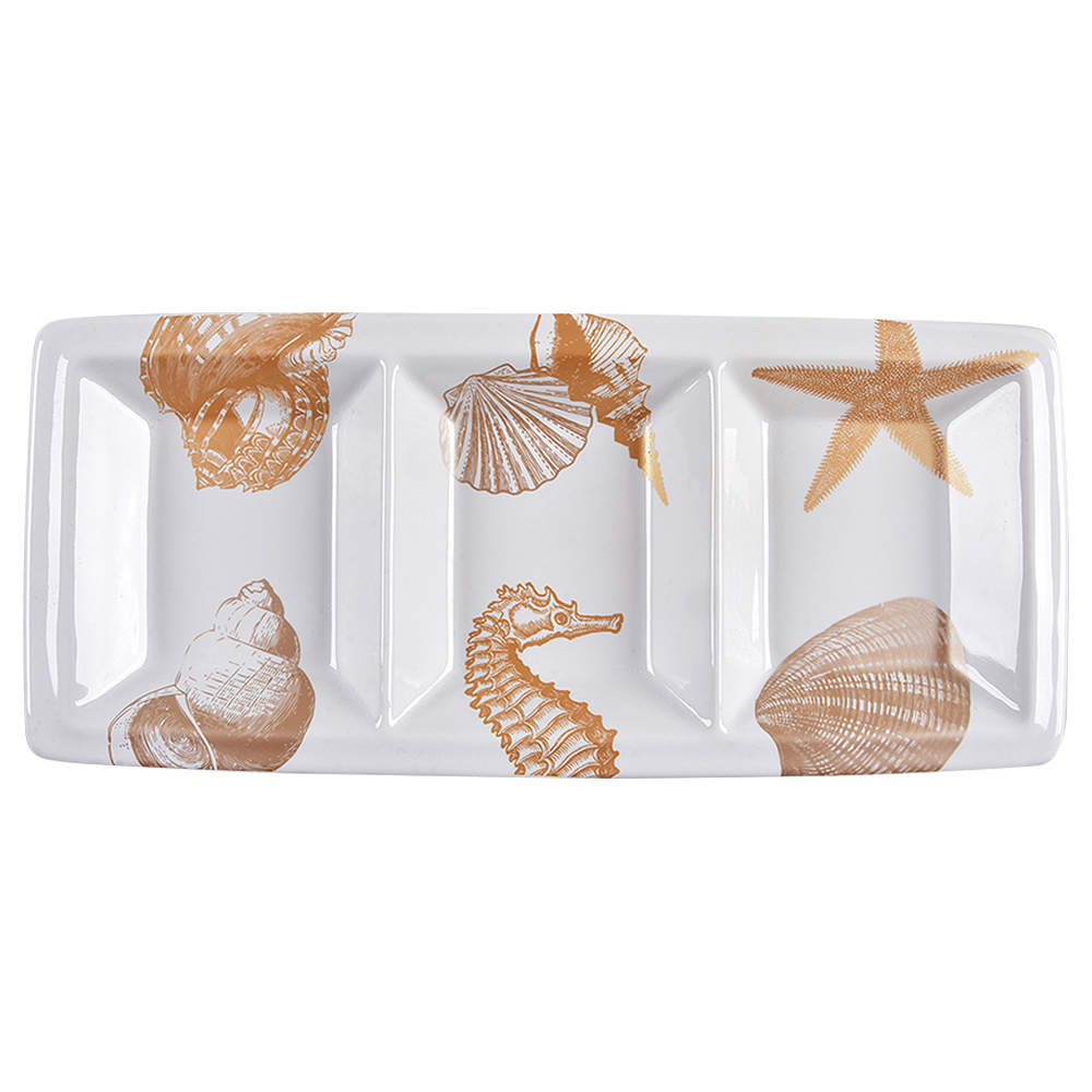 Coastal Life Gold (Yellow) 3 Section Server by 222 Fifth (PTS)-1