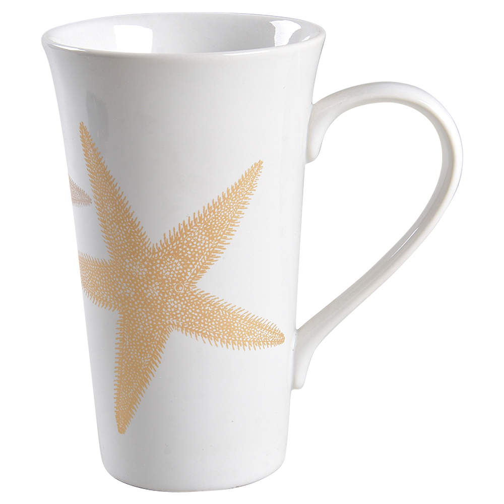 Coastal Life Gold (Yellow) Latte Mug by 222 Fifth (PTS)-1