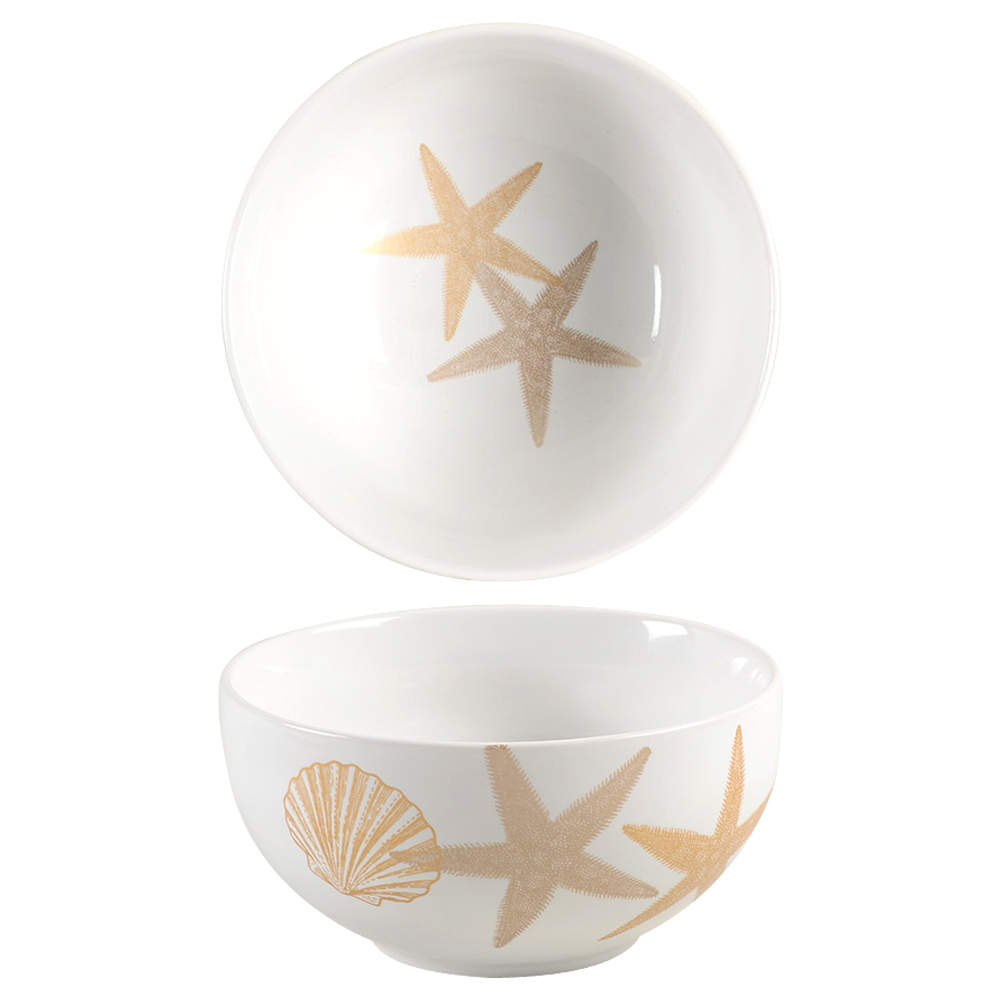 Coastal Life Gold (Yellow) Soup/Cereal Bowl by 222 Fifth (PTS)-1