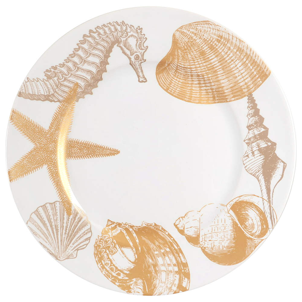 Coastal Life Gold (Yellow) Dinner Plate by 222 Fifth (PTS)-1