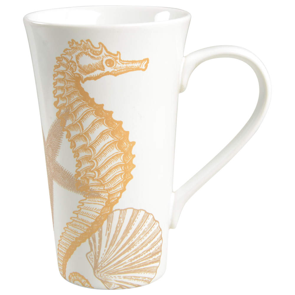 Coastal Life Gold (Yellow) Latte Mug by 222 Fifth (PTS)-1