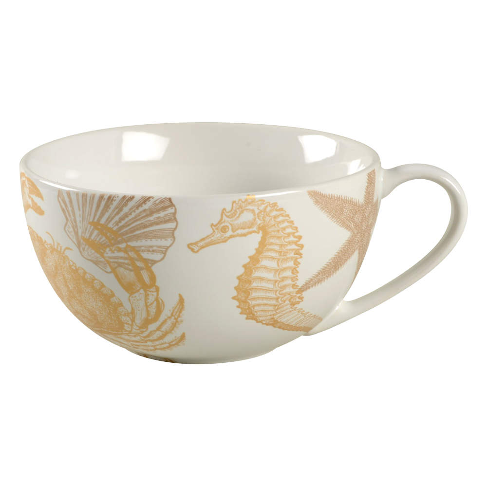 Coastal Life Gold (Yellow) Soup Mug by 222 Fifth (PTS)-1