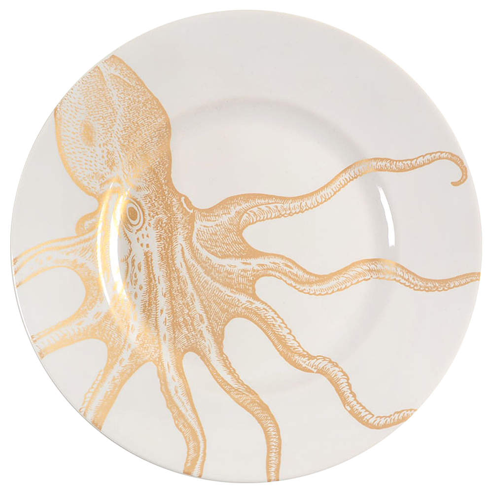 Coastal Life Gold (Yellow) Salad Plate by 222 Fifth (PTS)-1