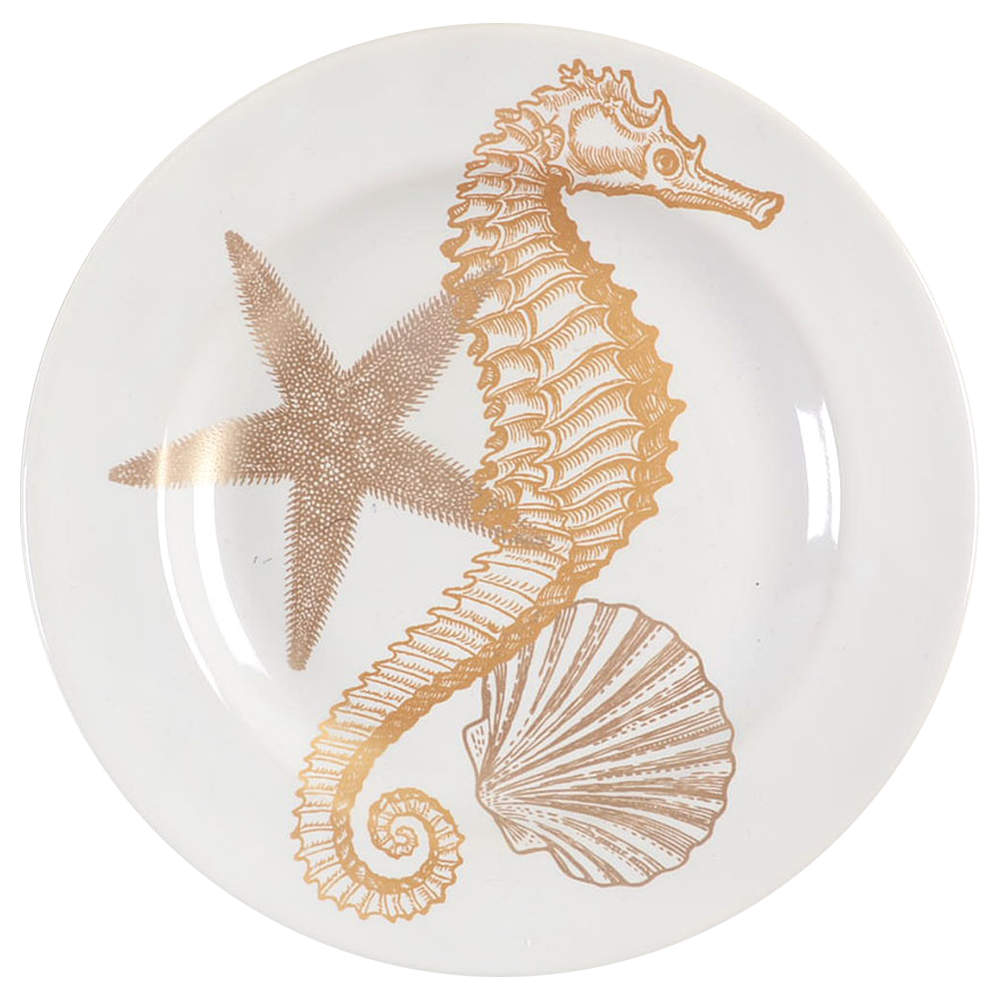 Coastal Life Gold (Yellow) Appetizer Plate by 222 Fifth (PTS)-1