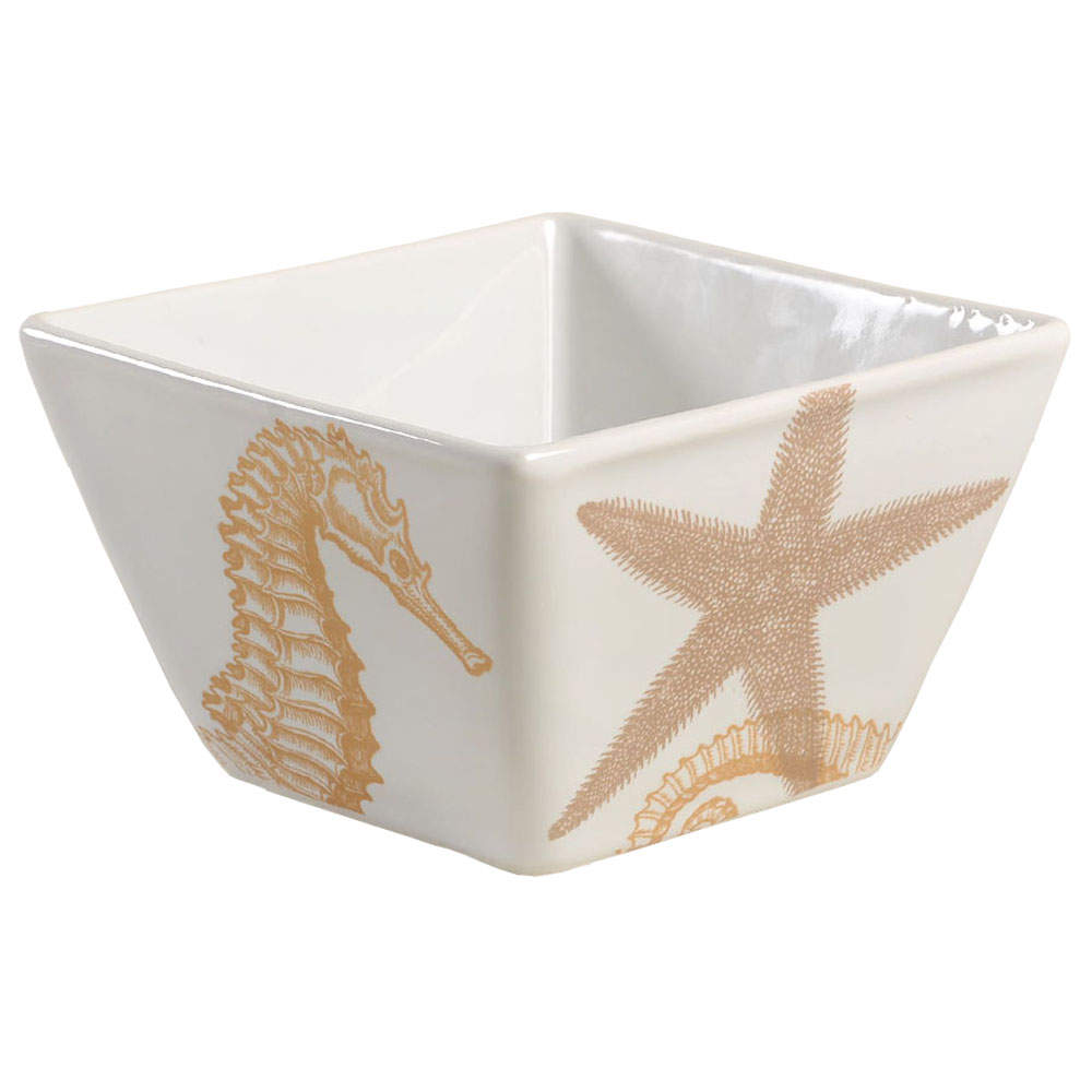 Coastal Life Gold (Yellow) Individual Square Appetizer Bowl by 222 Fifth (PTS)-1