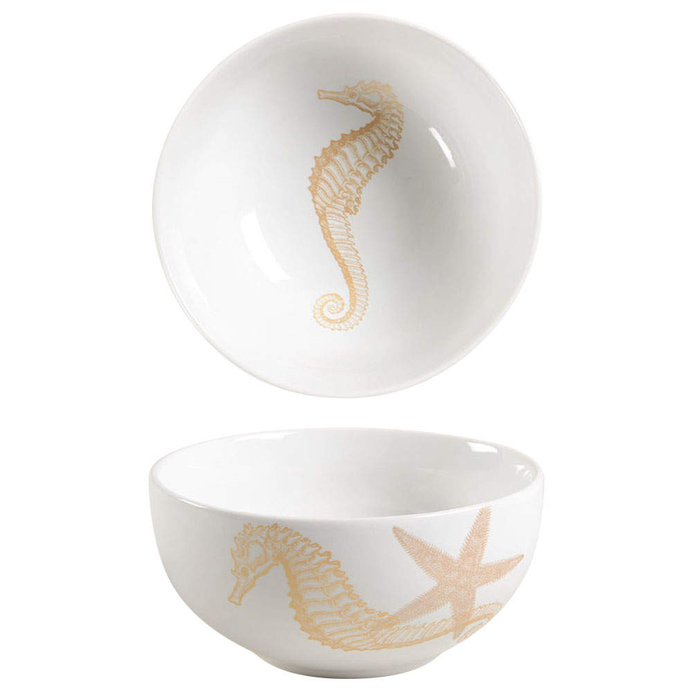 Coastal Life Gold (Yellow) Soup/Cereal Bowl by 222 Fifth (PTS)-1