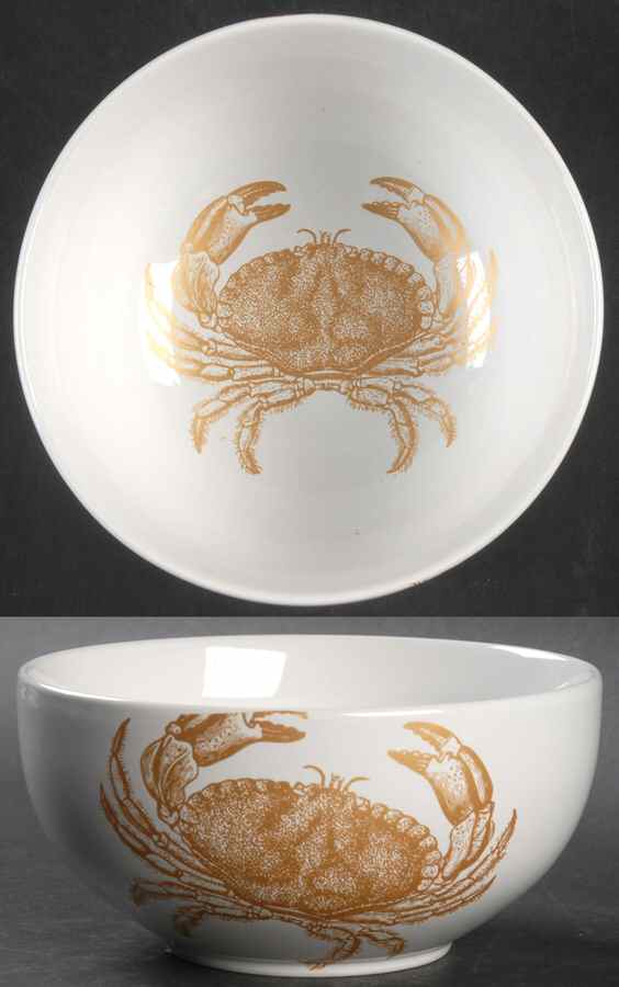 Coastal Life Gold (Yellow) Soup/Cereal Bowl by 222 Fifth (PTS)-1