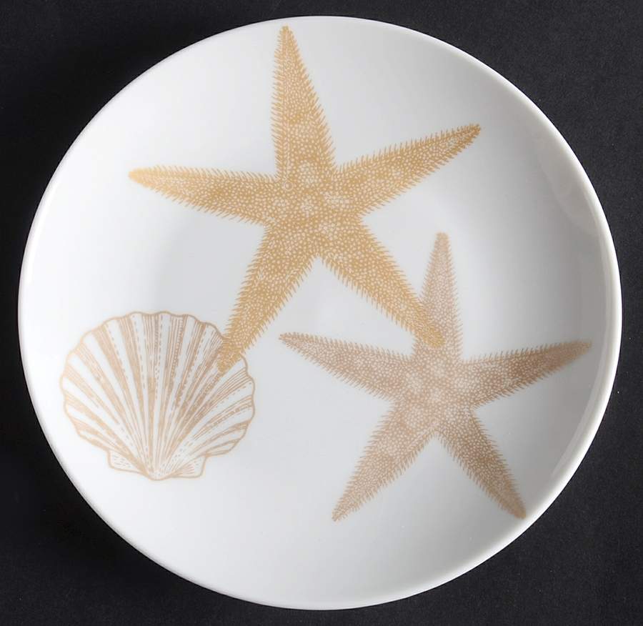 Coastal Life Gold (Yellow) Appetizer Plate by 222 Fifth (PTS)-1