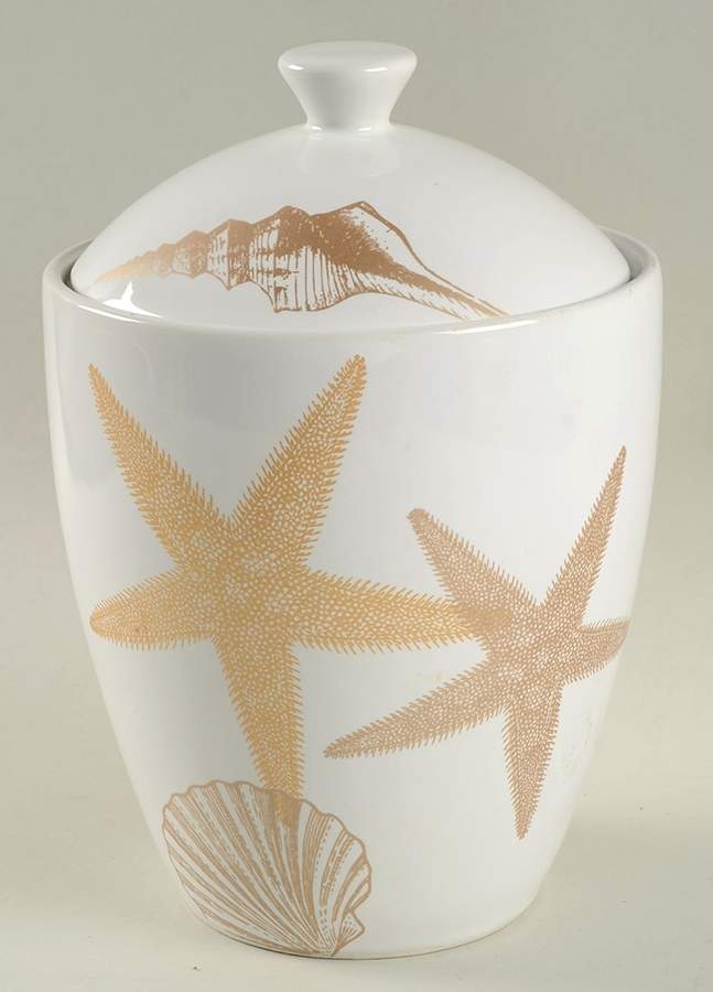 Coastal Life Gold (Yellow) Medium Canister & Lid by 222 Fifth (PTS)-1