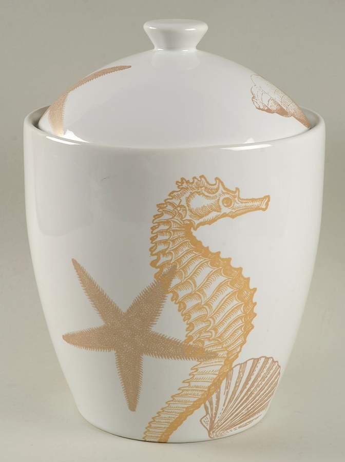 Coastal Life Gold (Yellow) Large Canister & Lid by 222 Fifth (PTS)-1