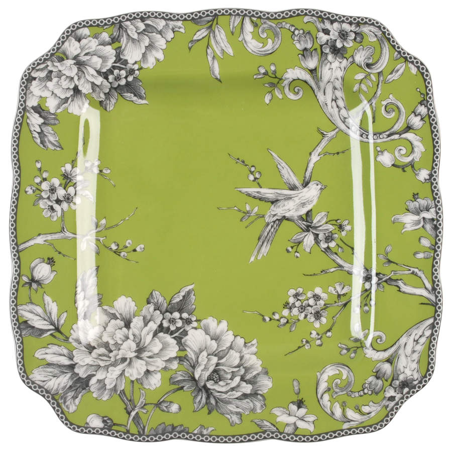Adelaide Green and White Square Dinner Plate by 222 Fifth (PTS)-1