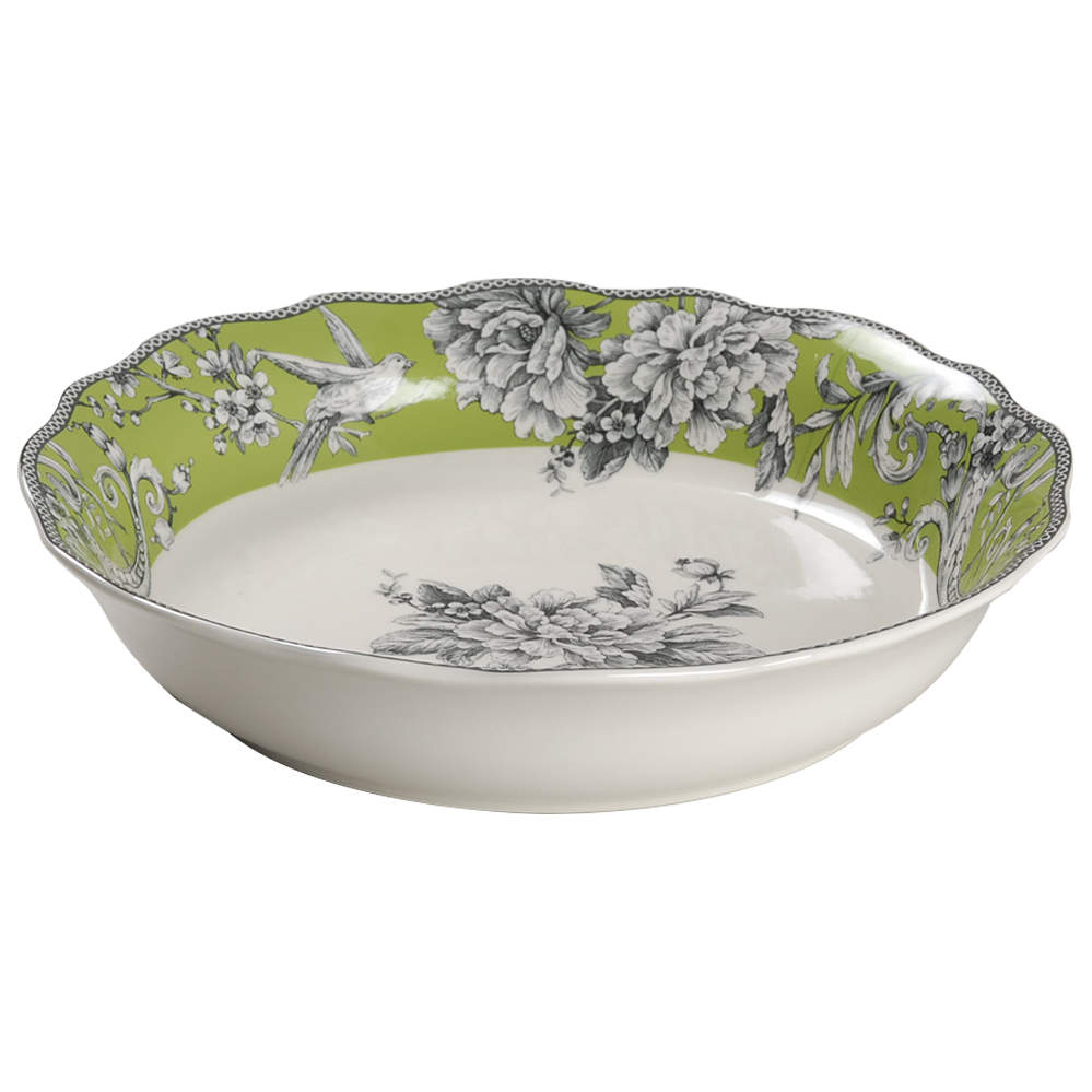 Adelaide Green and White 13" Pasta Serving Bowl by 222 Fifth (PTS)-1