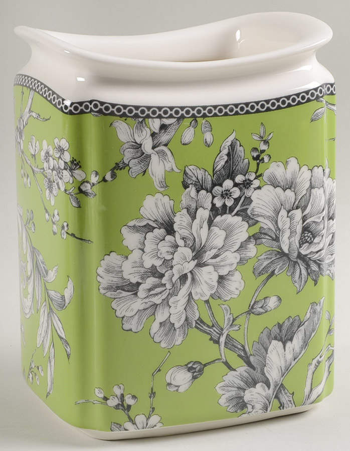 Adelaide Green and White Medium Canister No Lid by 222 Fifth (PTS)-1