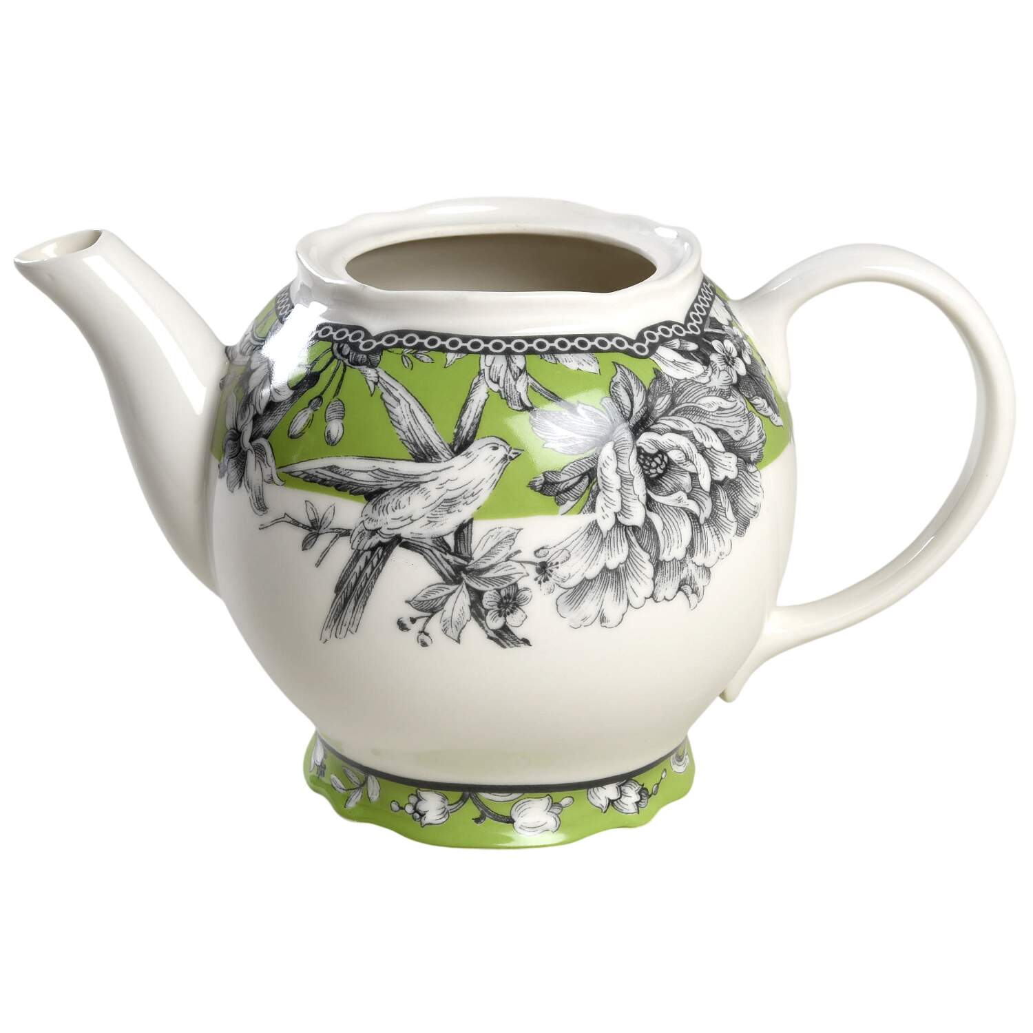 Adelaide Green and White Teapot No Lid by 222 Fifth (PTS)-1
