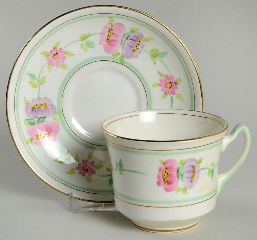 4867 Flat Cup & Saucer Set by Adderley-1