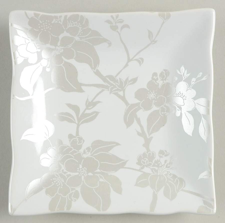Plum Blossom Platinum Appetizer Plate by 222 Fifth (PTS)-1