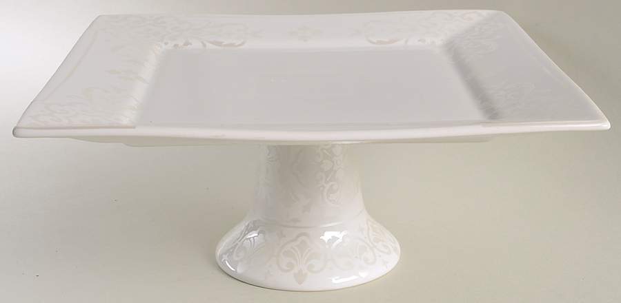 Astoria Platinum 10" Diameter Square Pedestal Cake Stand by 222 Fifth (PTS)-1