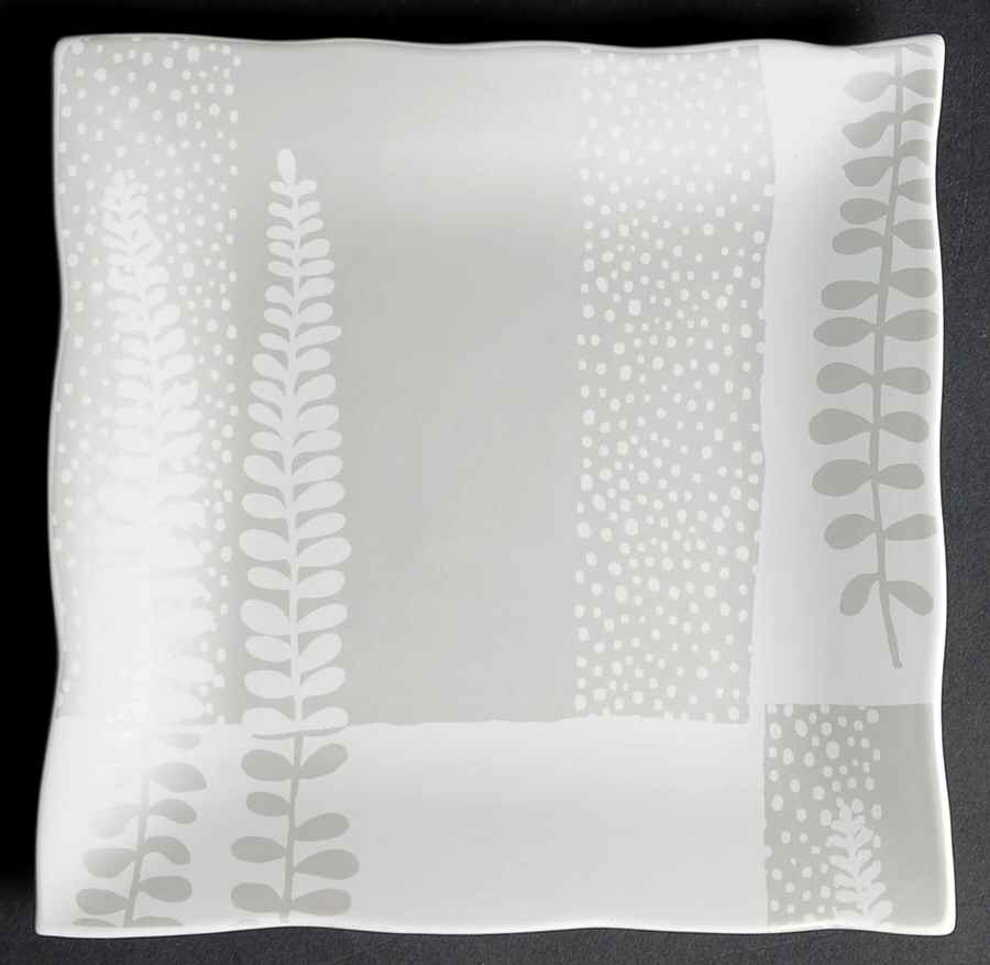 Fern Meadow Platinum Square Salad Plate by 222 Fifth (PTS)-1