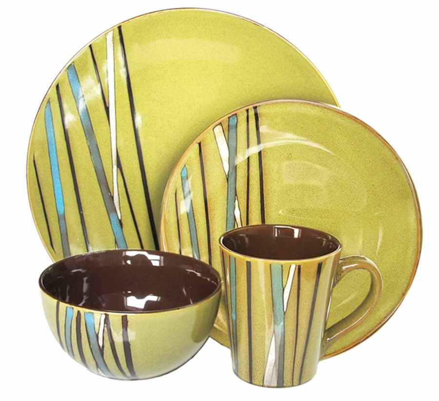 Stix Green Dinner Plate by American Atelier-1