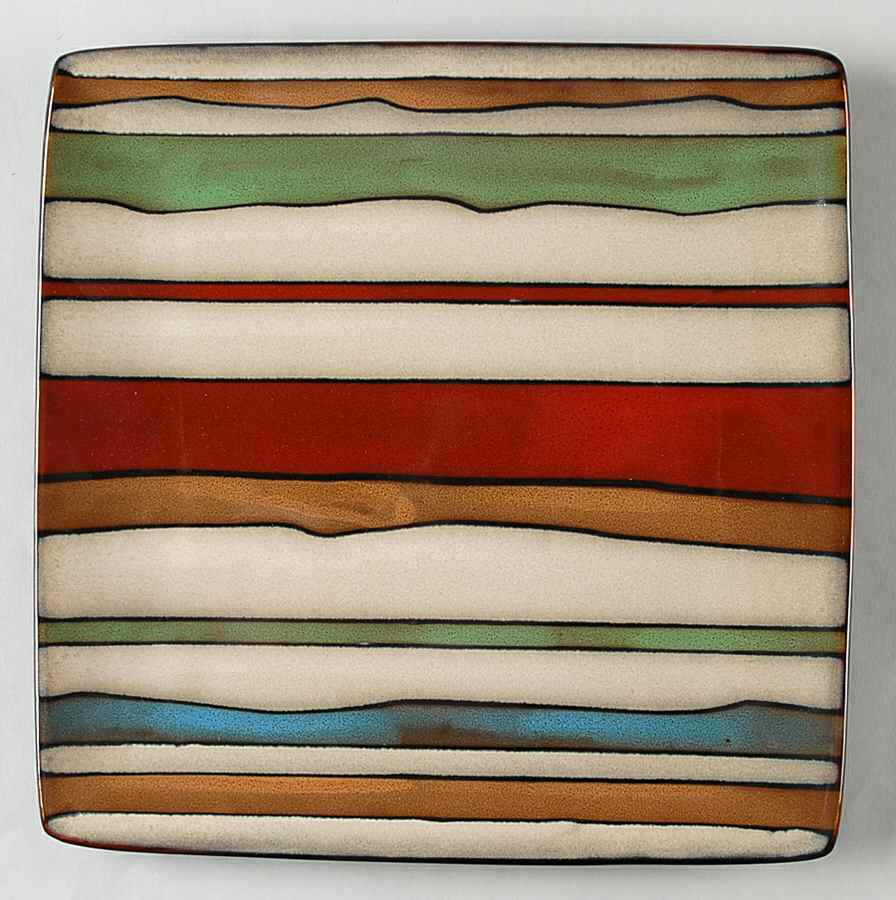 Canyon Stripes Square Dinner Plate by American Atelier-1