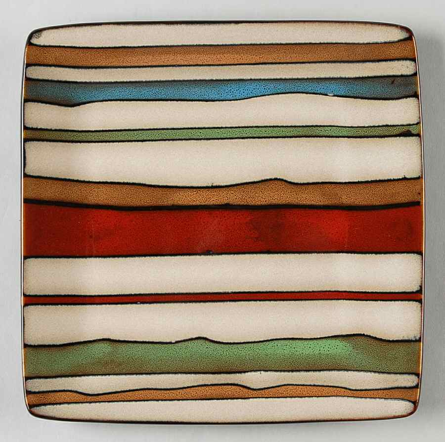 Canyon Stripes Square Salad Plate by American Atelier-1