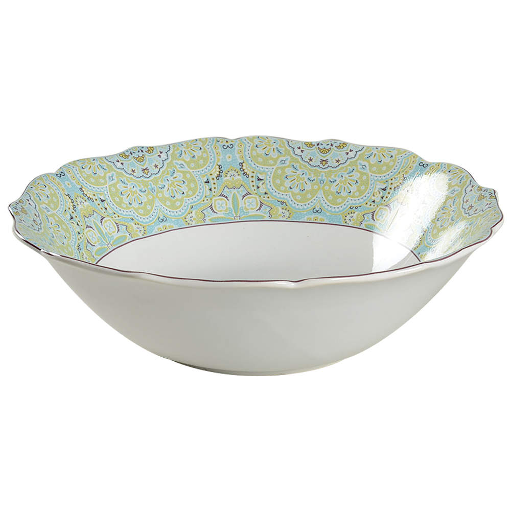 Lyria Teal 10" Round Serving Bowl by 222 Fifth (PTS)-1