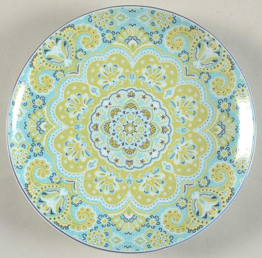 Lyria Teal Appetizer Plate by 222 Fifth (PTS)-1