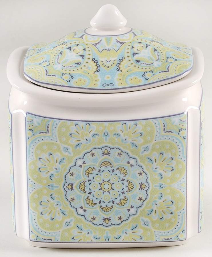 Lyria Teal Small Canister & Lid by 222 Fifth (PTS)-1