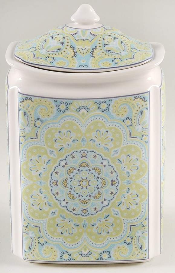 Lyria Teal Medium Canister & Lid by 222 Fifth (PTS)-1
