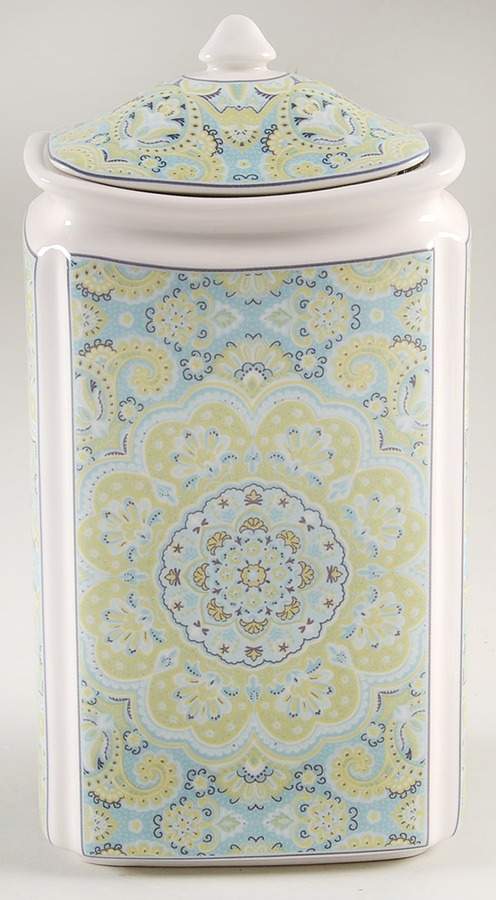 Lyria Teal Large Canister & Lid by 222 Fifth (PTS)-1