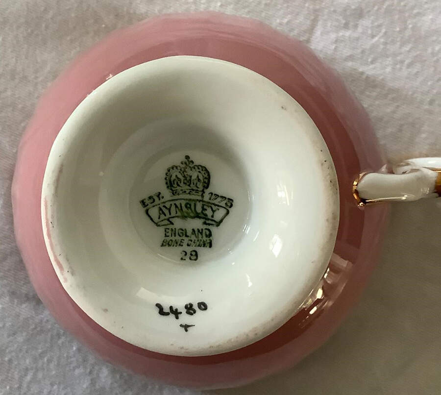 2480 Red (Fruit) Footed Cup by John  Aynsley & Sons-1