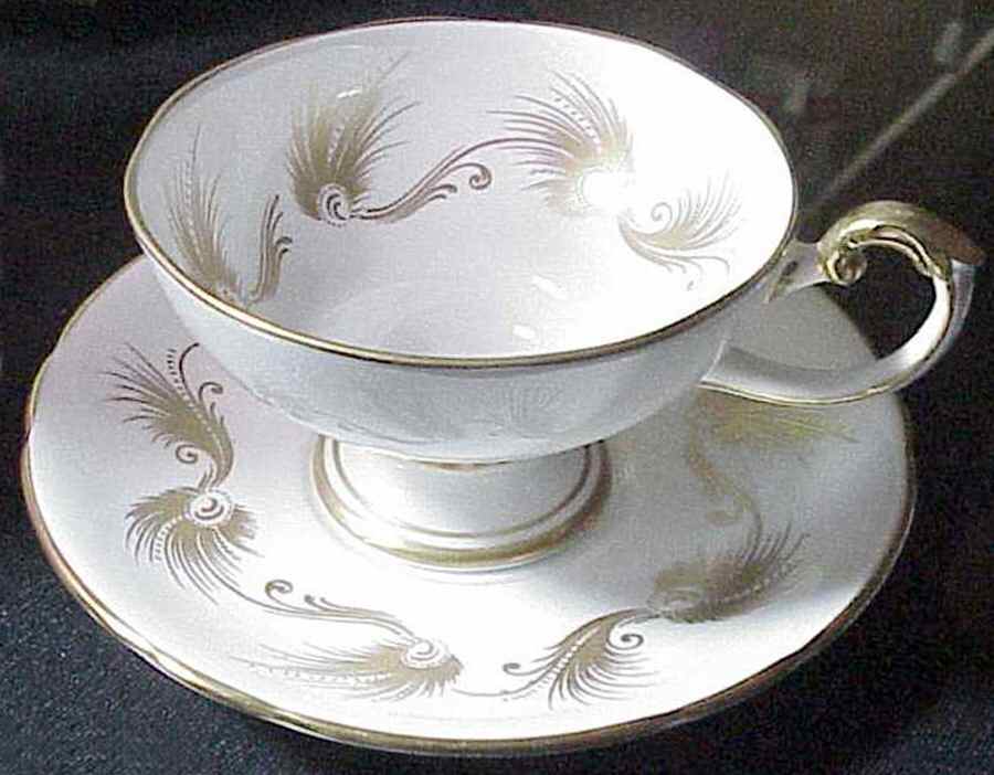 1298 Footed Cup & Saucer Set by John  Aynsley & Sons-1