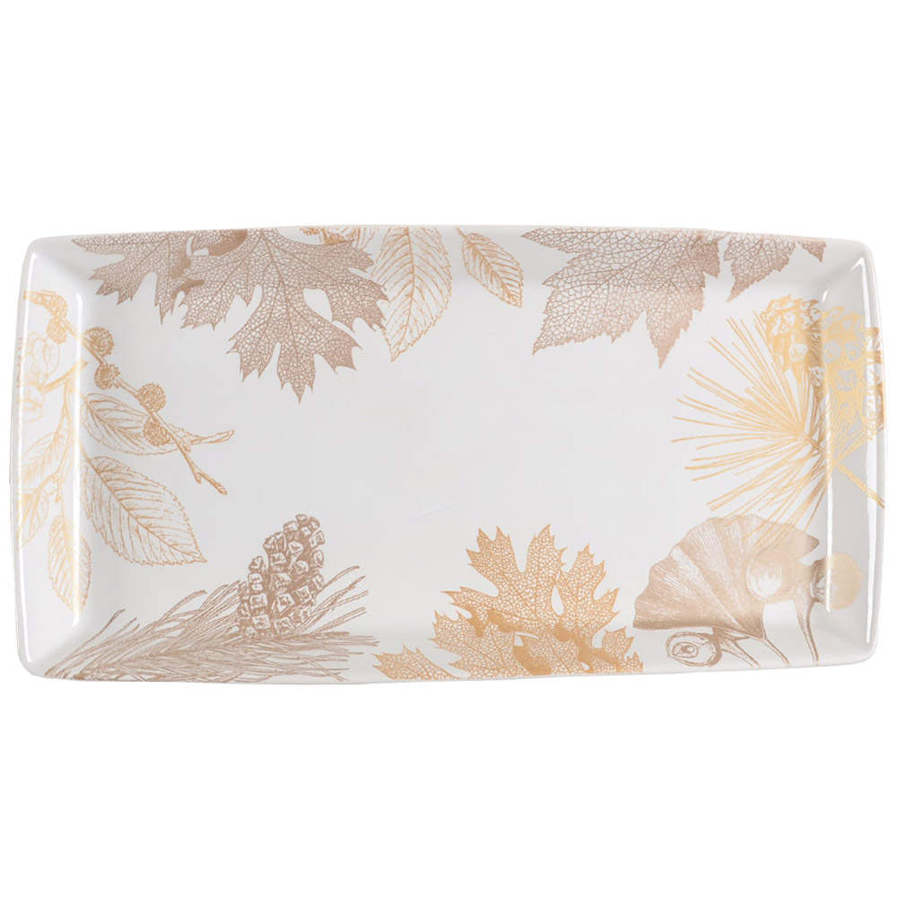 Golden Foliage 13" Rectangular Tray by 222 Fifth (PTS)-1