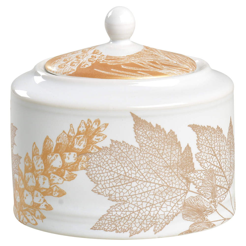 Golden Foliage Sugar Bowl & Lid by 222 Fifth (PTS)-1