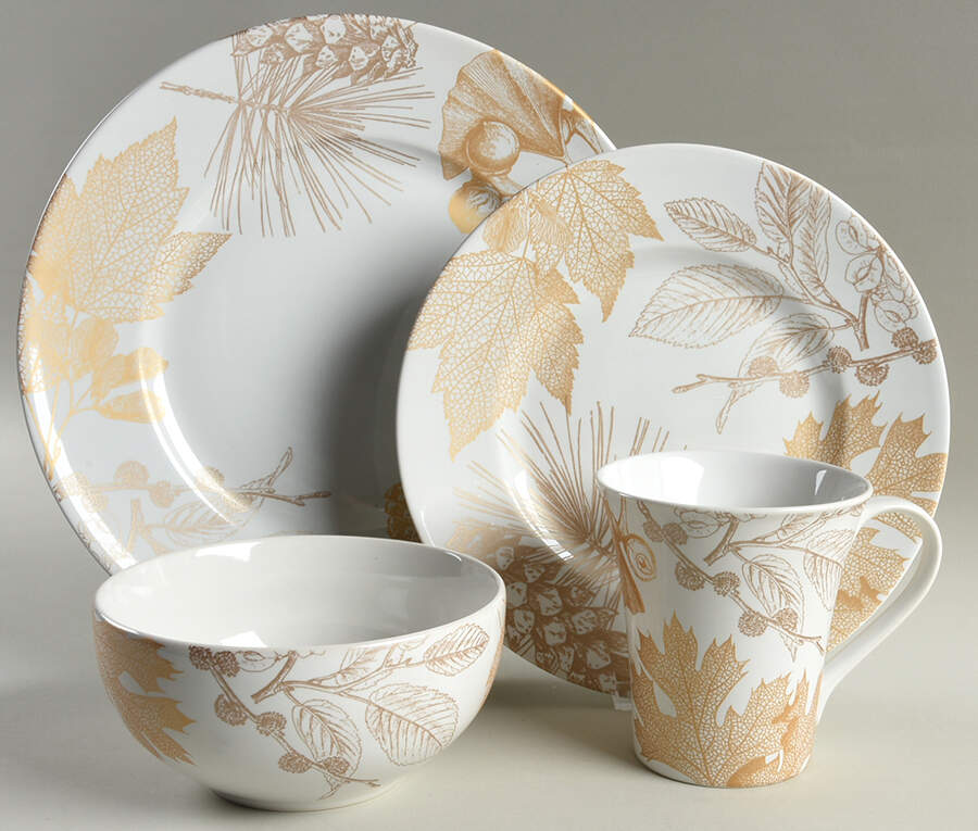 Golden Foliage 4 Piece Place Setting by 222 Fifth (PTS)-1