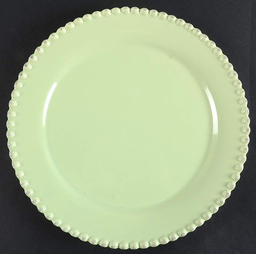Bianca Bead Verde (Green) Dinner Plate by American Atelier-1