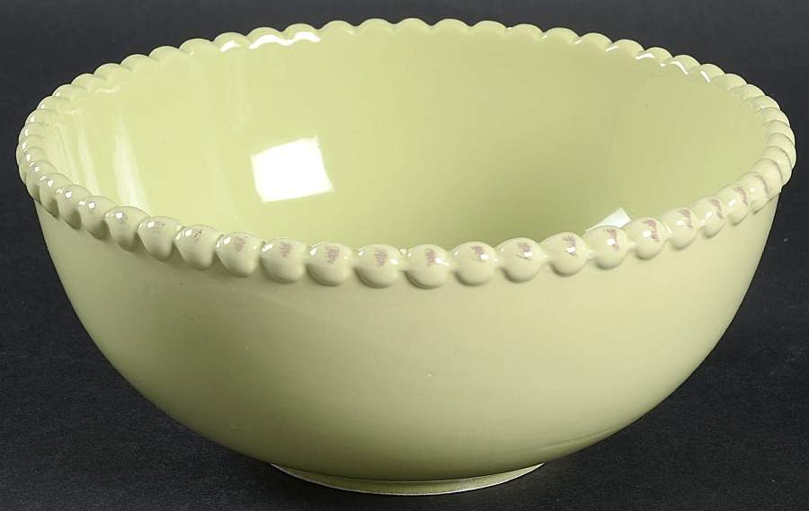 Bianca Bead Verde (Green) Soup/Cereal Bowl by American Atelier-1