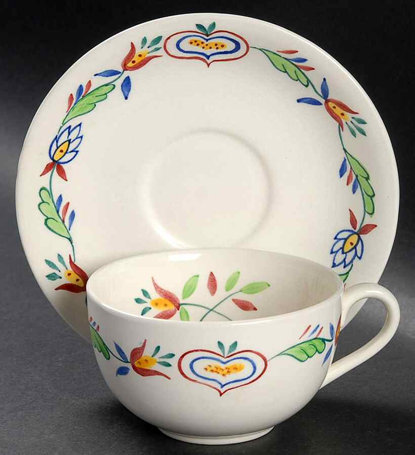 Penryn Off White Flat Cup & Saucer Set by Adams China-1