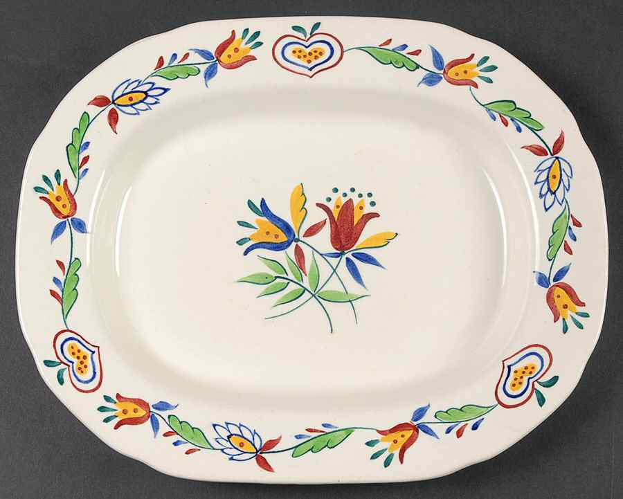 Penryn Off White 11" Oval Serving Platter by Adams China-1
