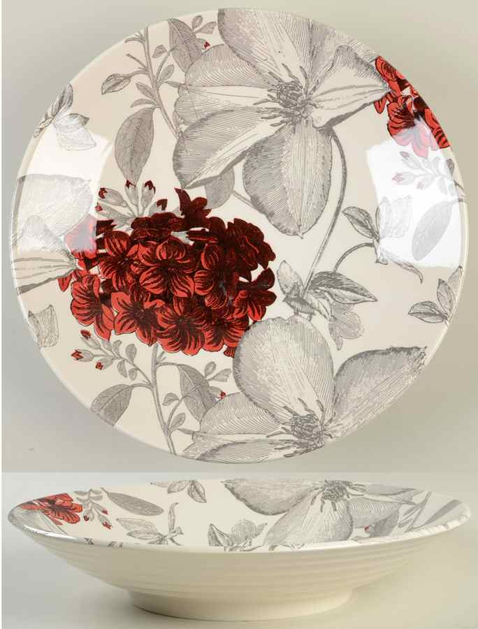 Clematis Red 13" Pasta Serving Bowl by Andrew Tanner-1