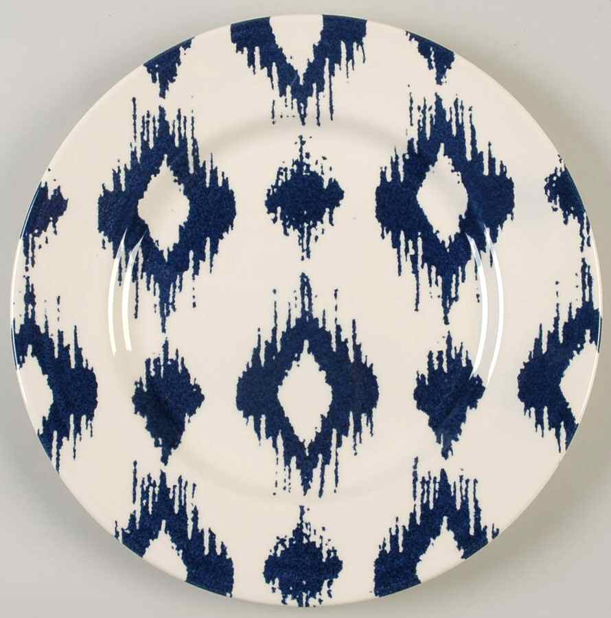 Ikat Blue Dinner Plate by Andrew Tanner-1