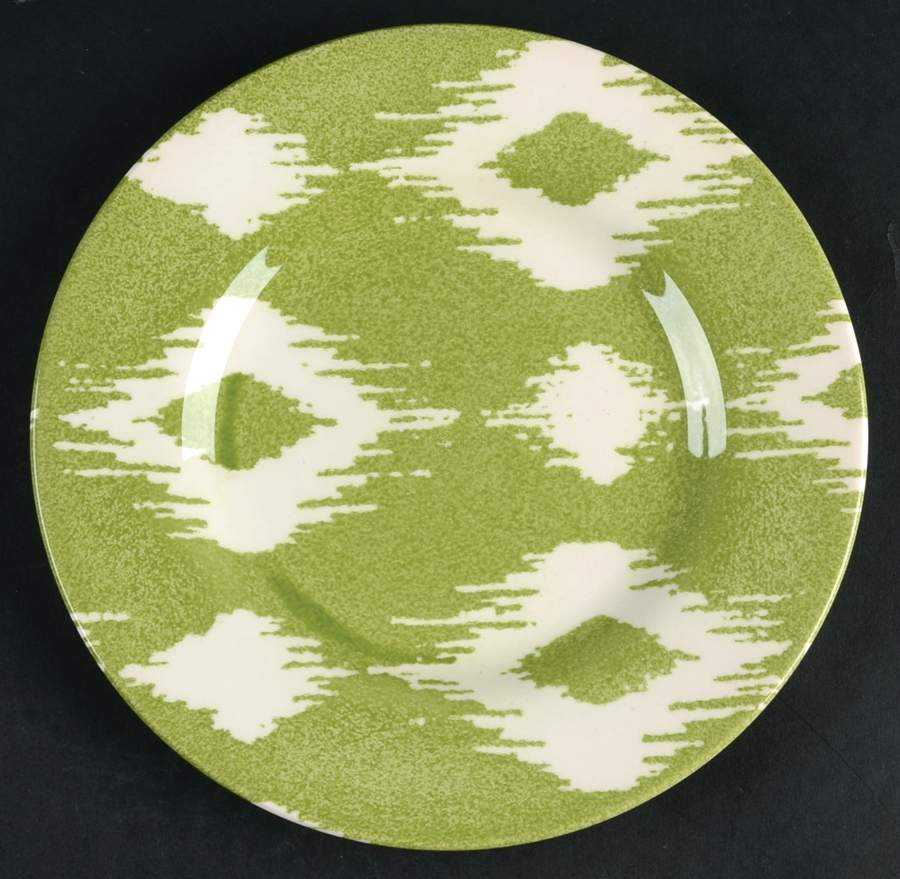 Ikat Lime Green Salad Plate by Andrew Tanner-1