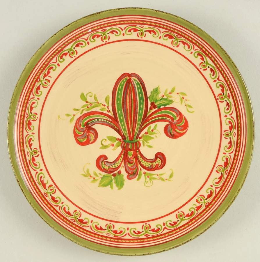 Fleur De Lis Holiday Salad Plate by Artimino-1