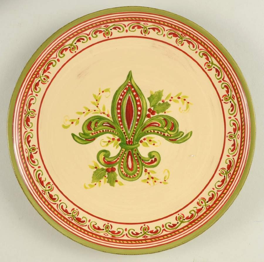 Fleur De Lis Holiday Salad Plate by Artimino-1