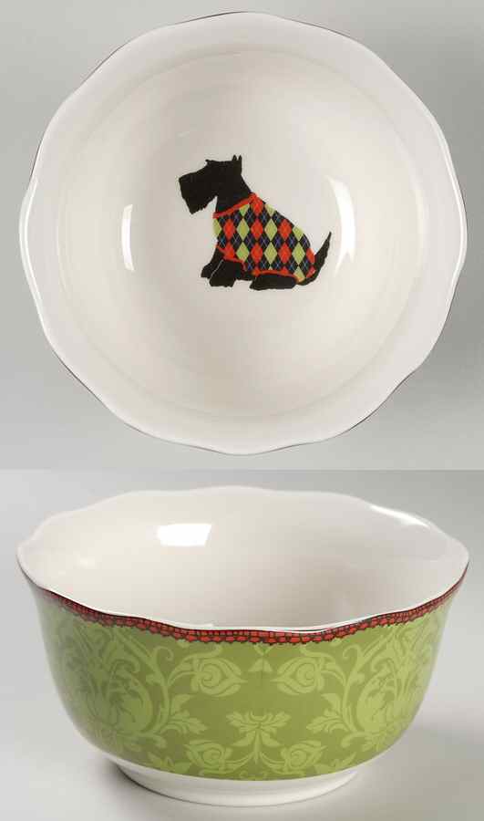 Christmas Scotty Argyle Soup/Cereal Bowl by 222 Fifth (PTS)-1