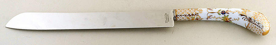 Floraine White (Floral) Wedding Cake Knife with Stainless Blade by A & E Lewis (Germany)-1