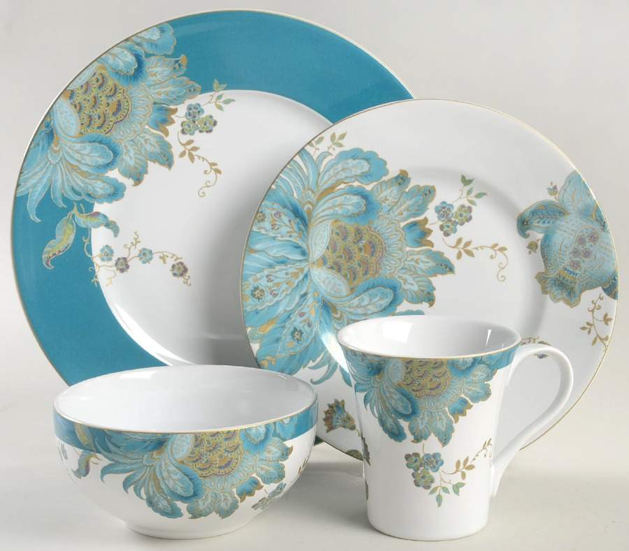 Eliza Teal 4 Piece Place Setting by 222 Fifth (PTS)-1
