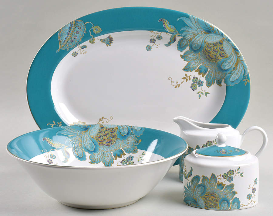 Eliza Teal 5 Piece Hostess Set by 222 Fifth (PTS)-1
