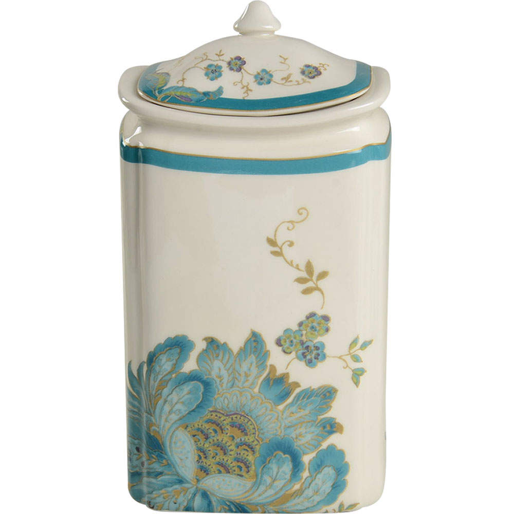 Eliza Teal Large Canister & Lid by 222 Fifth (PTS)-1